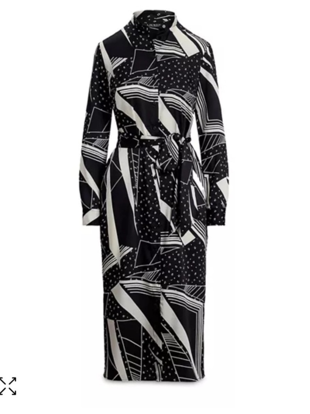 NWT Lauren Ralph Lauren
GEO PRINT BELTED TWILL SHIRTDRESS - Picture 6 of 7